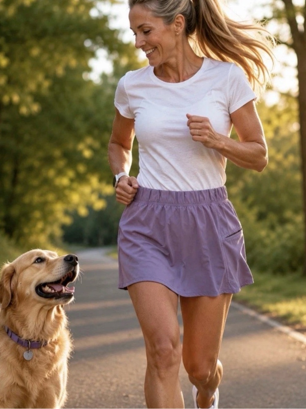 Women’s Lavender Active Skort - Comfort Stretch Calia by Carrie U